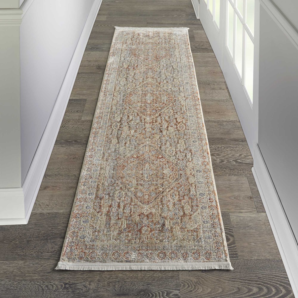 Lustrous Weave LUW02 Traditional Runner Rugs by Nourison in Grey Brick